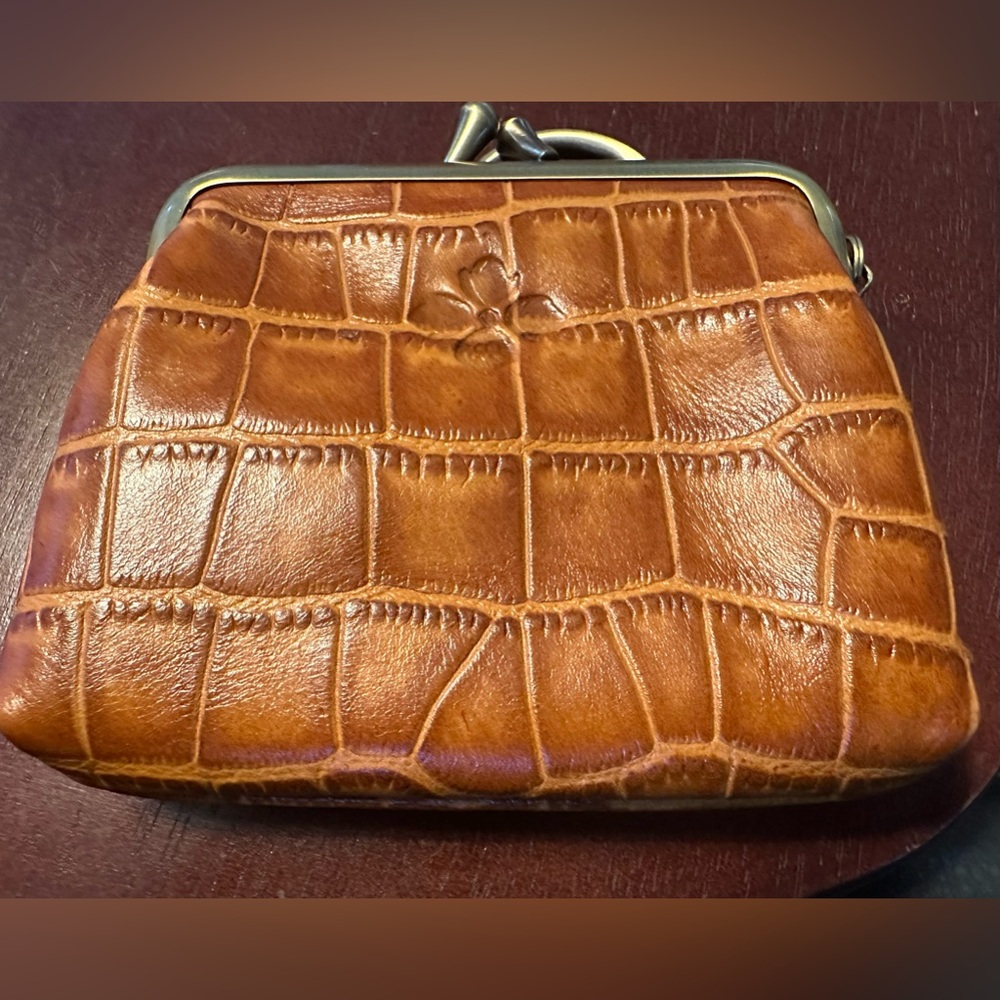 Patricia Nash Leather Astor Croco Embossed Coin Change Purse
